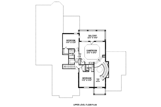 Floor Plan - Upper Floor for European House Plan #141-224 - 4 bed, 4.5 bath