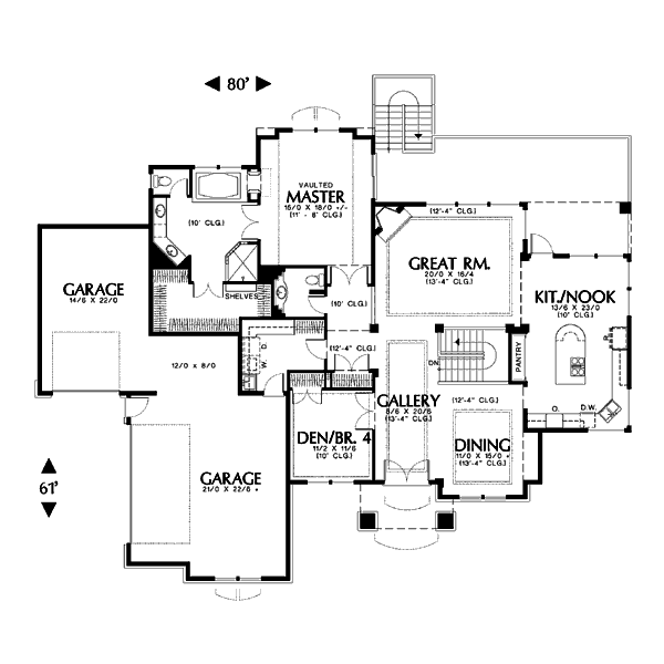 Home Plan - Mediterranean Floor Plan - Main Floor Plan #48-425