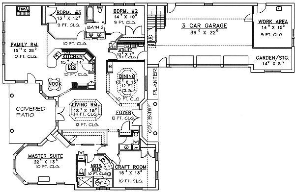Dream House Plan - Mediterranean Floor Plan - Main Floor Plan #117-523