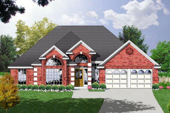 Exterior - Front Elevation for European House Plan #40-157 - 4 bed, 2 bath