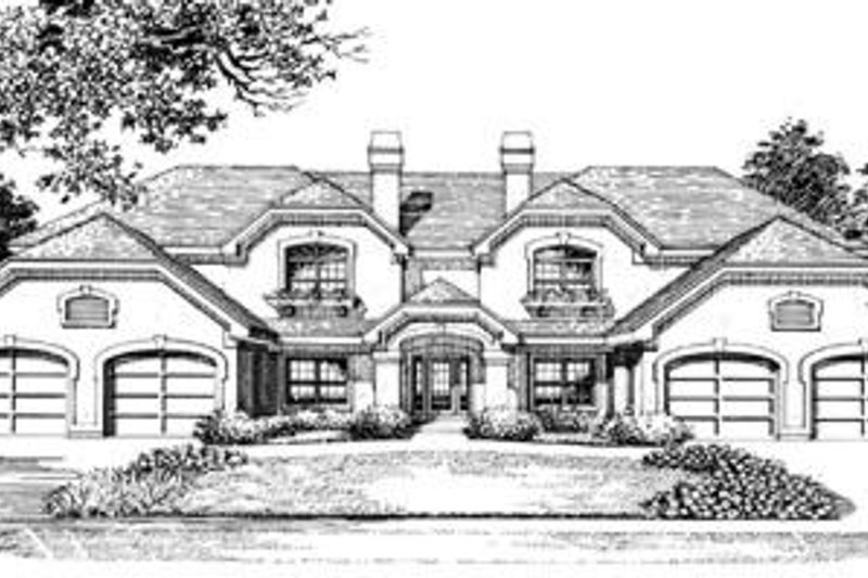 Dream House Plan - Exterior - Front Elevation 3 for European House Plan #57-144 - 3 bed, 2 bath