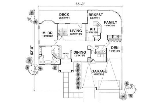 Floor Plan - Main Floor House Plan #50-112 - 4 bed, 2 bath