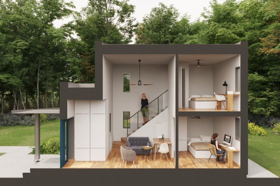 Exterior - Other Elevation for Modern House Plan #905-8 - 2 bed, 1 bath