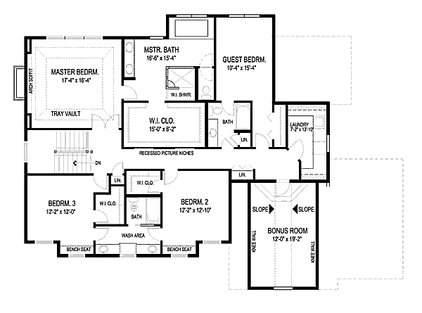 Dream House Plan - Craftsman Floor Plan - Upper Floor Plan #56-583