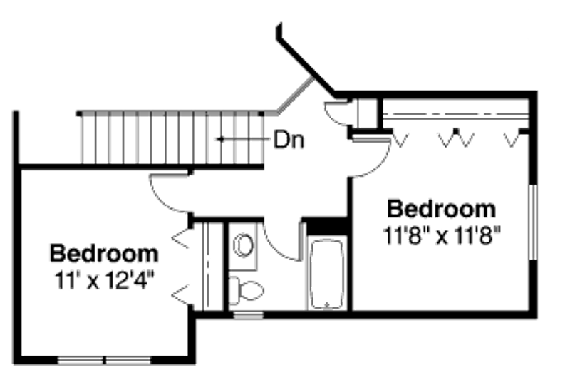 Dream House Plan - Floor Plan - Upper Floor for Farmhouse House Plan #124-447 - 3 bed, 2.5 bath