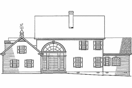 Exterior - Rear Elevation for Farmhouse House Plan #137-166 - 4 bed, 3.5 bath