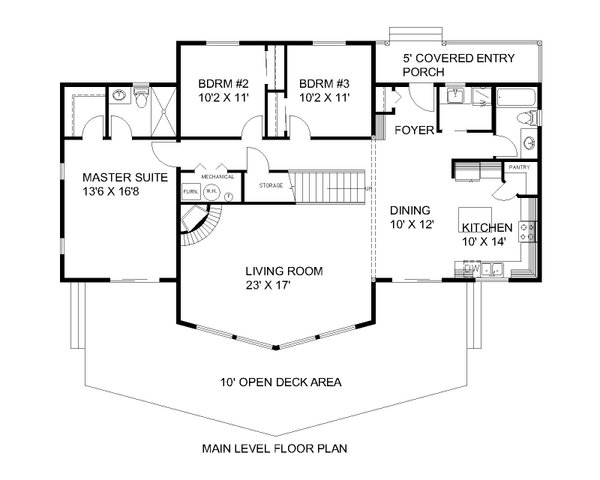 Craftsman Floor Plan - Main Floor Plan #117-997