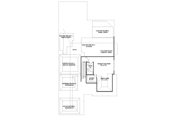 Floor Plan - Upper Floor for Traditional House Plan #81-371 - 3 bed, 2 bath