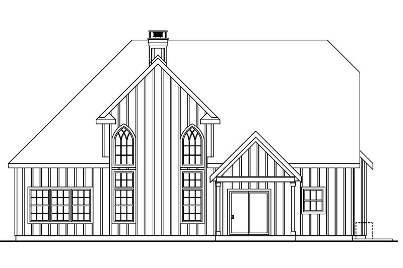 Home Plan - Exterior - Rear Elevation for European House Plan #124-688 - 3 bed, 2.5 bath