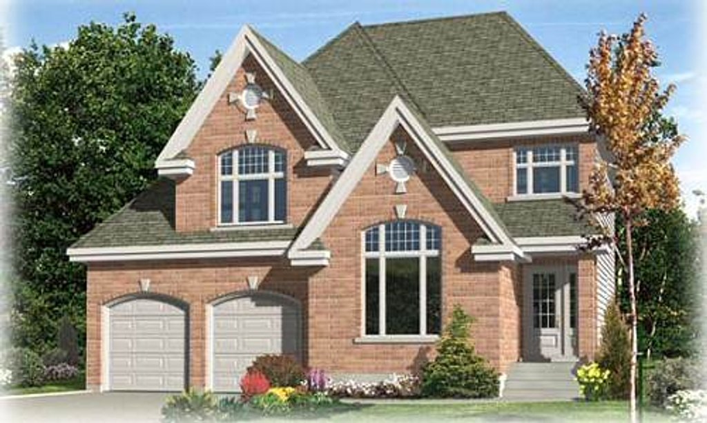 Exterior - Front Elevation 2 for European House Plan #138-226 - 3 bed, 1.5 bath