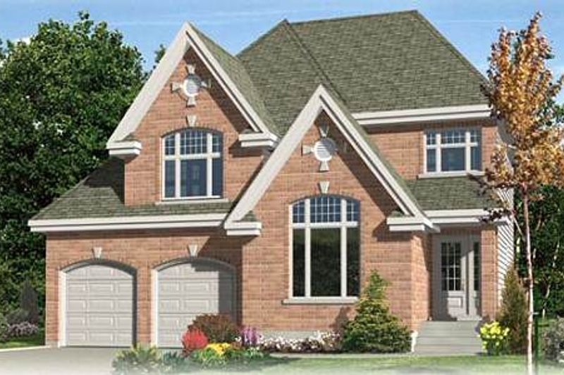 Exterior - Front Elevation 2 for European House Plan #138-226 - 3 bed, 1.5 bath