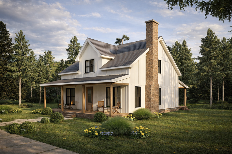 Architectural House Design - Exterior - Front Elevation 4 for Farmhouse House Plan #1117-32 - 3 bed, 2.5 bath
