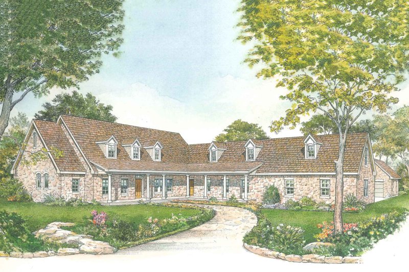 Country Style House Plan - 3 Beds 3 Baths 3389 Sq/Ft Plan #140-160
