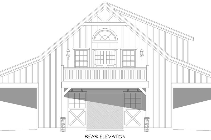 Architectural House Design - Exterior - Rear Elevation for Barndominium House Plan #932-1247 - 4 bed, 3 bath