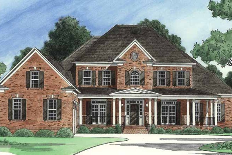 Colonial Style House Plan - 6 Beds 6.5 Baths 4140 Sq/Ft Plan #1054-12