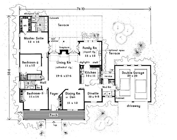 House Plan Design - Country Floor Plan - Main Floor Plan #3-341