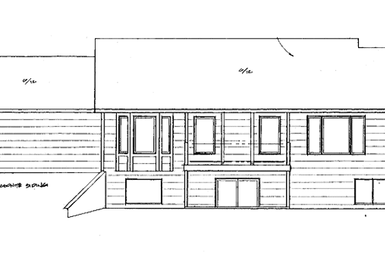 Exterior - Rear Elevation for Traditional House Plan #58-218 - 3 bed, 2 bath