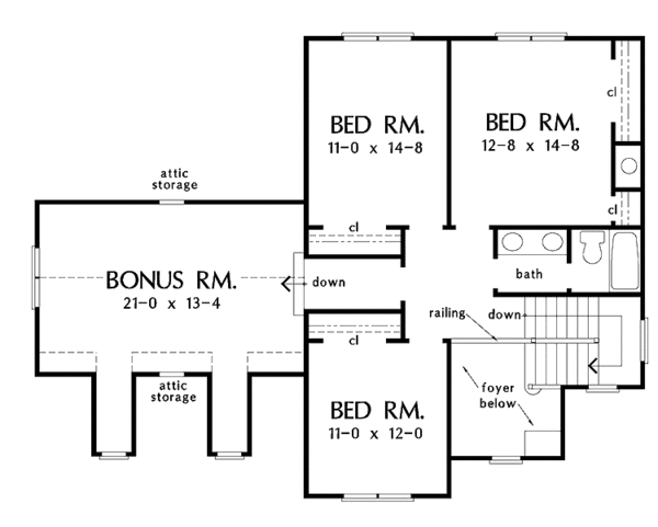 Country Floor Plan - Upper Floor Plan #929-596