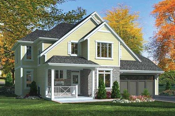 Exterior - Front Elevation 3 for Country House Plan #46-801 - 4 bed, 2.5 bath