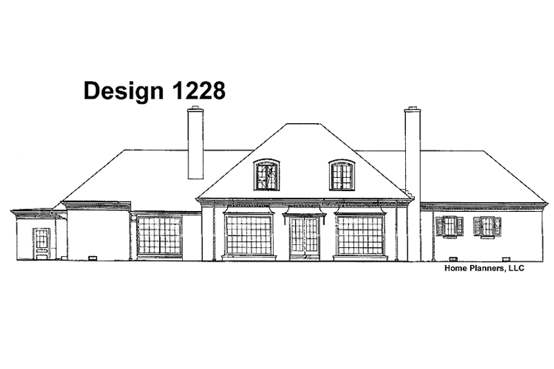 Home Plan - Exterior - Rear Elevation for Country House Plan #72-498 - 3 bed, 2.5 bath