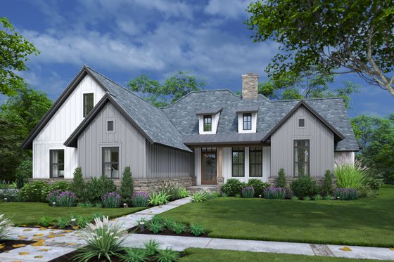 Exterior - Front Elevation for Cottage House Plan #120-280 - 4 bed, 2.5 bath