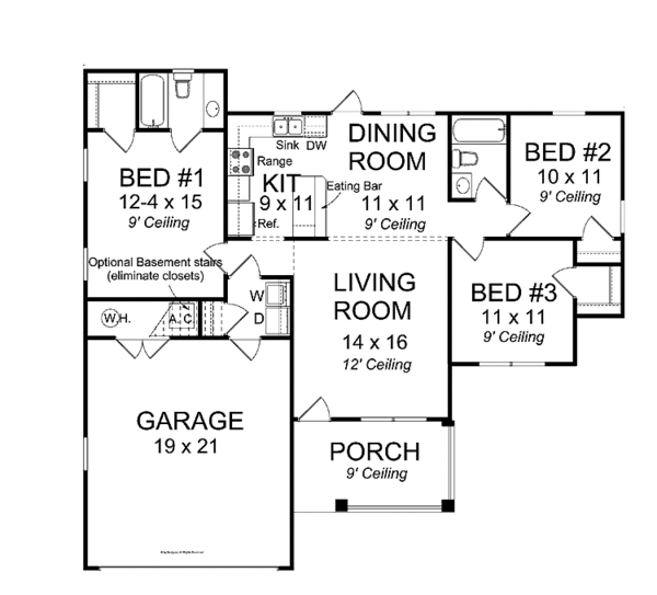 Architectural House Design - Traditional Floor Plan - Main Floor Plan #513-2099