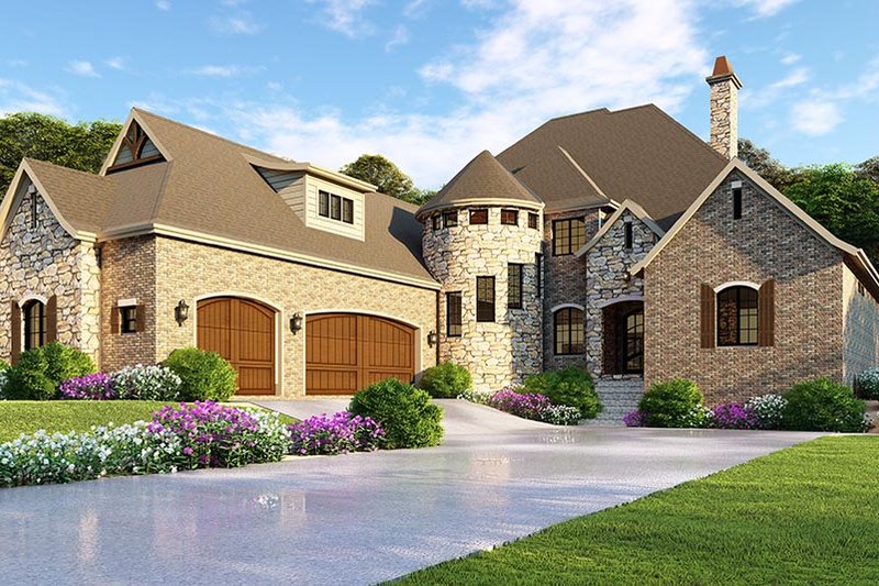 House Blueprint - European Exterior - Front Elevation Plan #923-111