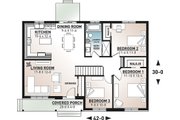 Ranch Style House Plan - 3 Beds 1 Baths 1180 Sq/Ft Plan #23-197 