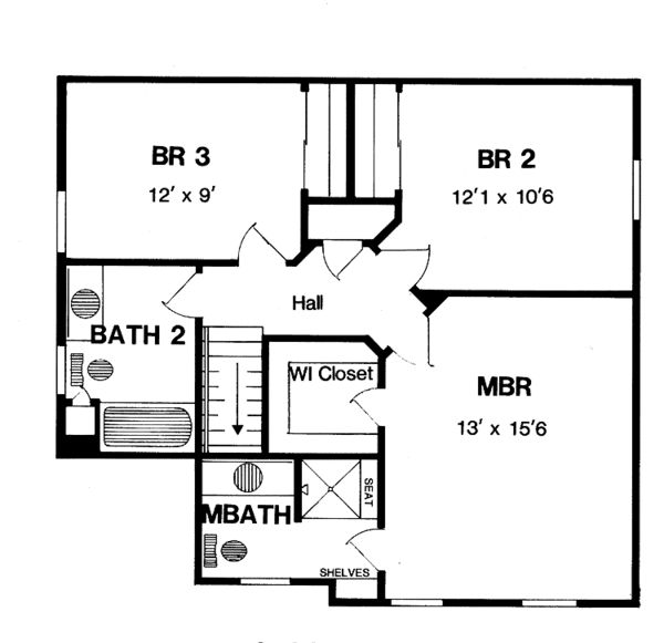 House Plan Design - Country Floor Plan - Upper Floor Plan #316-182