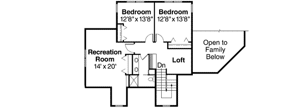 European Floor Plan - Upper Floor Plan #124-462