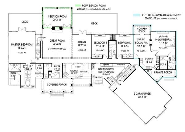 Craftsman Floor Plan - Main Floor Plan #119-424