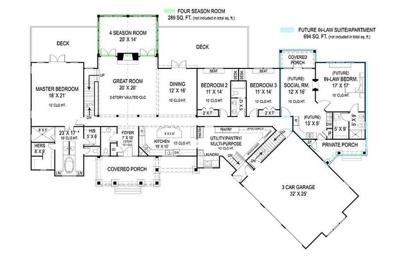 Architectural House Design - Floor Plan - Main Floor for Craftsman House Plan #119-424 - 3 bed, 2.5 bath