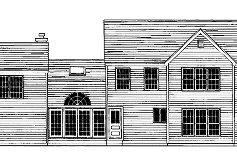 House Blueprint - Exterior - Rear Elevation for Colonial House Plan #314-214 - 4 bed, 2.5 bath