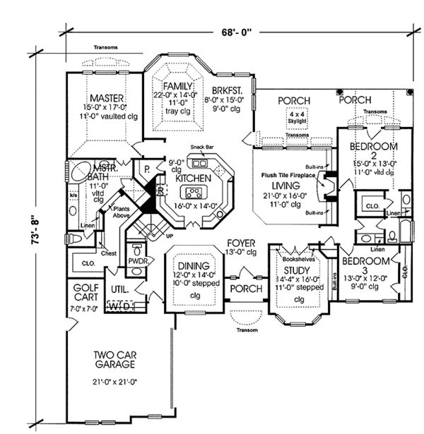 House Design - European Floor Plan - Main Floor Plan #974-44
