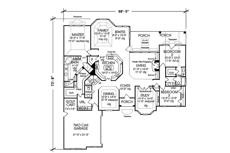 Home Plan - Floor Plan - Main Floor for European House Plan #974-44 - 3 bed, 2.5 bath
