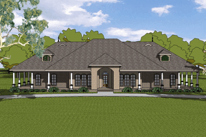 Southern Exterior - Front Elevation Plan #8-198