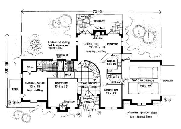 Home Plan - Traditional Floor Plan - Main Floor Plan #3-319