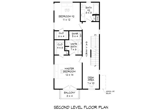 Floor Plan - Upper Floor 1 for Modern House Plan #932-772 - 2 bed, 3.5 bath