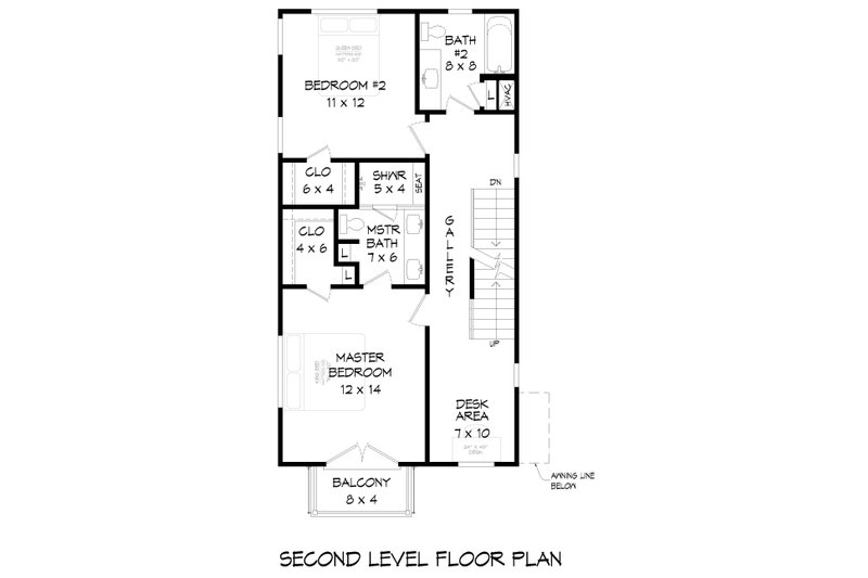 House Blueprint - Floor Plan - Upper Floor 1 for Modern House Plan #932-772 - 2 bed, 3.5 bath