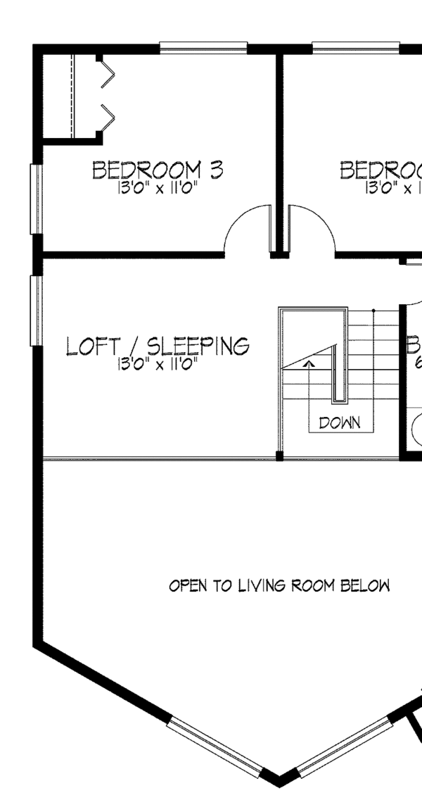 House Plan Design - Contemporary Floor Plan - Upper Floor Plan #320-516