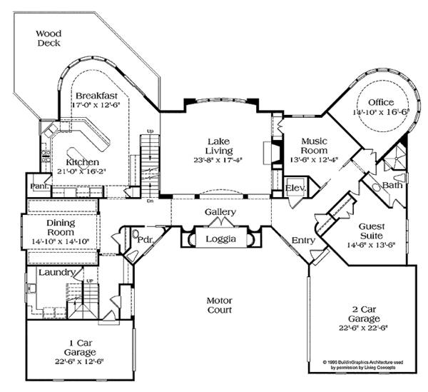 House Plan Design - Mediterranean Floor Plan - Main Floor Plan #453-202