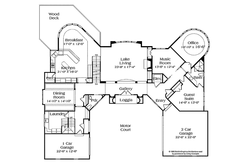 Dream House Plan - Floor Plan - Main Floor for Mediterranean House Plan #453-202 - 5 bed, 5.5 bath