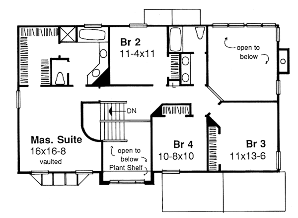 Dream House Plan - Traditional Floor Plan - Upper Floor Plan #320-933