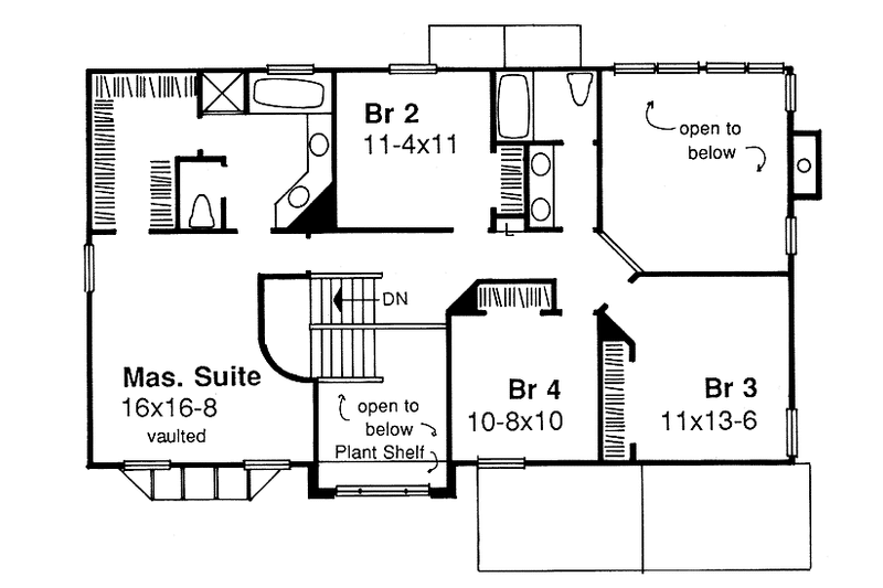 Dream House Plan - Floor Plan - Upper Floor for Traditional House Plan #320-933 - 4 bed, 2.5 bath