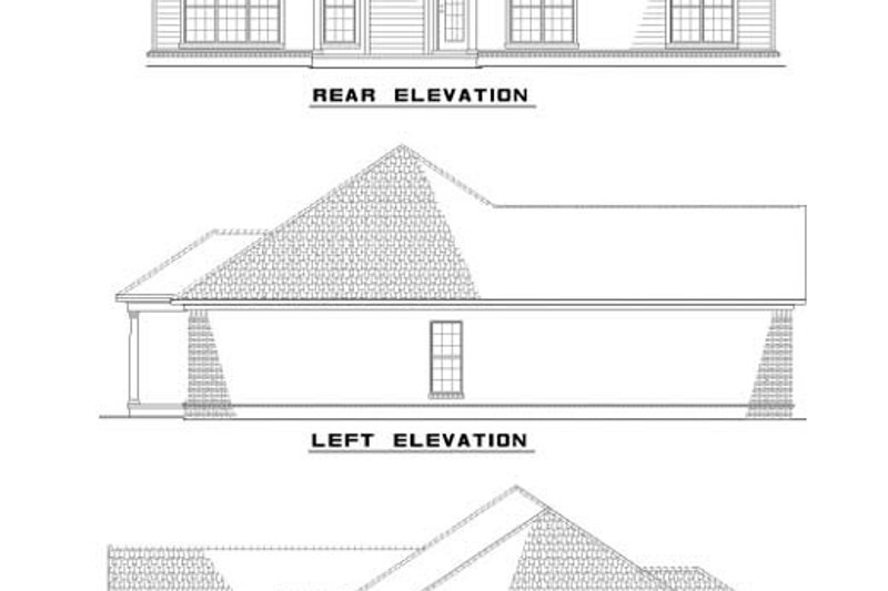 Home Plan - Exterior - Rear Elevation for Traditional House Plan #17-2894 - 3 bed, 2 bath