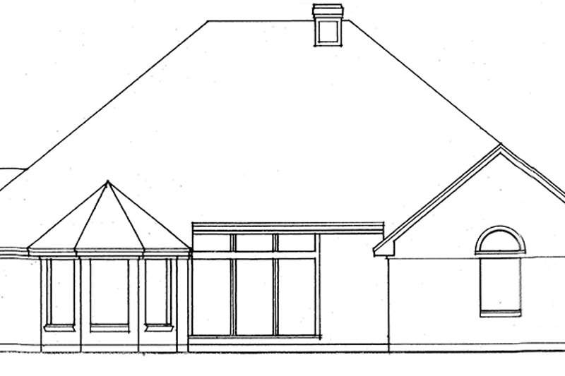 House Design - Exterior - Rear Elevation for Country House Plan #42-707 - 3 bed, 2 bath