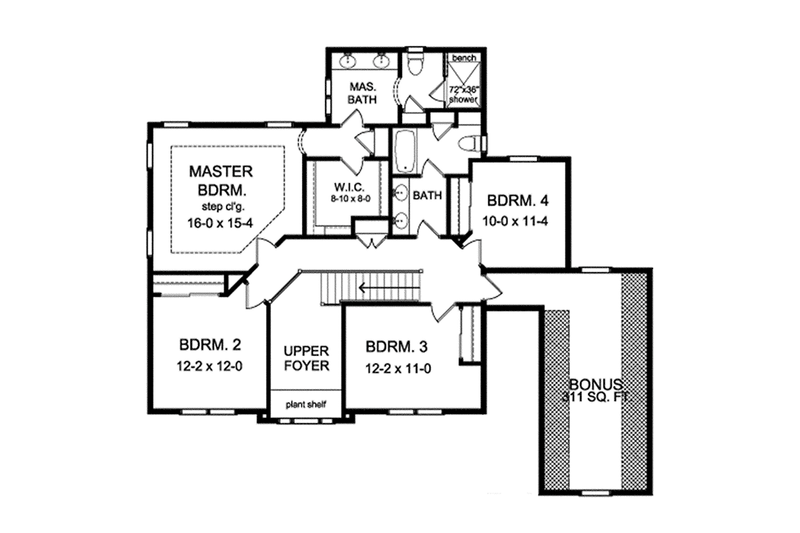 Home Plan - Floor Plan - Upper Floor for Traditional House Plan #1010-132 - 4 bed, 2.5 bath
