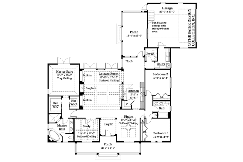 Home Plan - Floor Plan - Main Floor for Country House Plan #930-216 - 3 bed, 2.5 bath