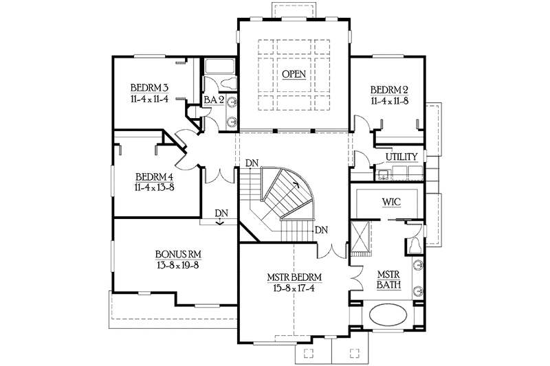 House Plan Design - Floor Plan - Upper Floor for Craftsman House Plan #132-435 - 5 bed, 3.5 bath