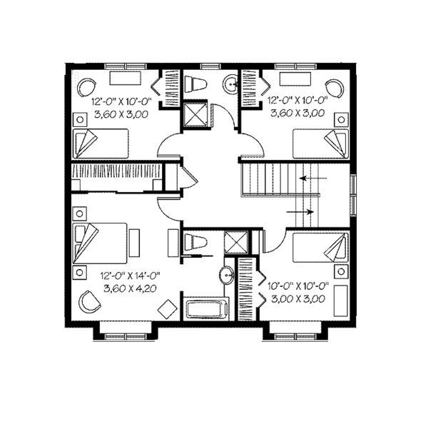 Home Plan - Colonial Floor Plan - Upper Floor Plan #23-2415
